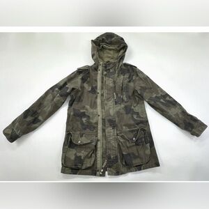 GAP Field Army Jacket Youth XXL 14 16 Camo Anorak Hooded Military Lined Canvas